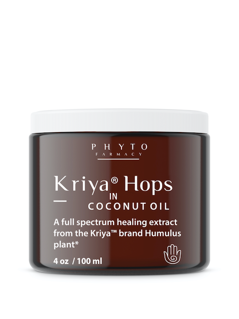 Kriya Hops CBD 600 mg in cold-pressed handmade coconut oil — non-cannabis CBD formulation.
